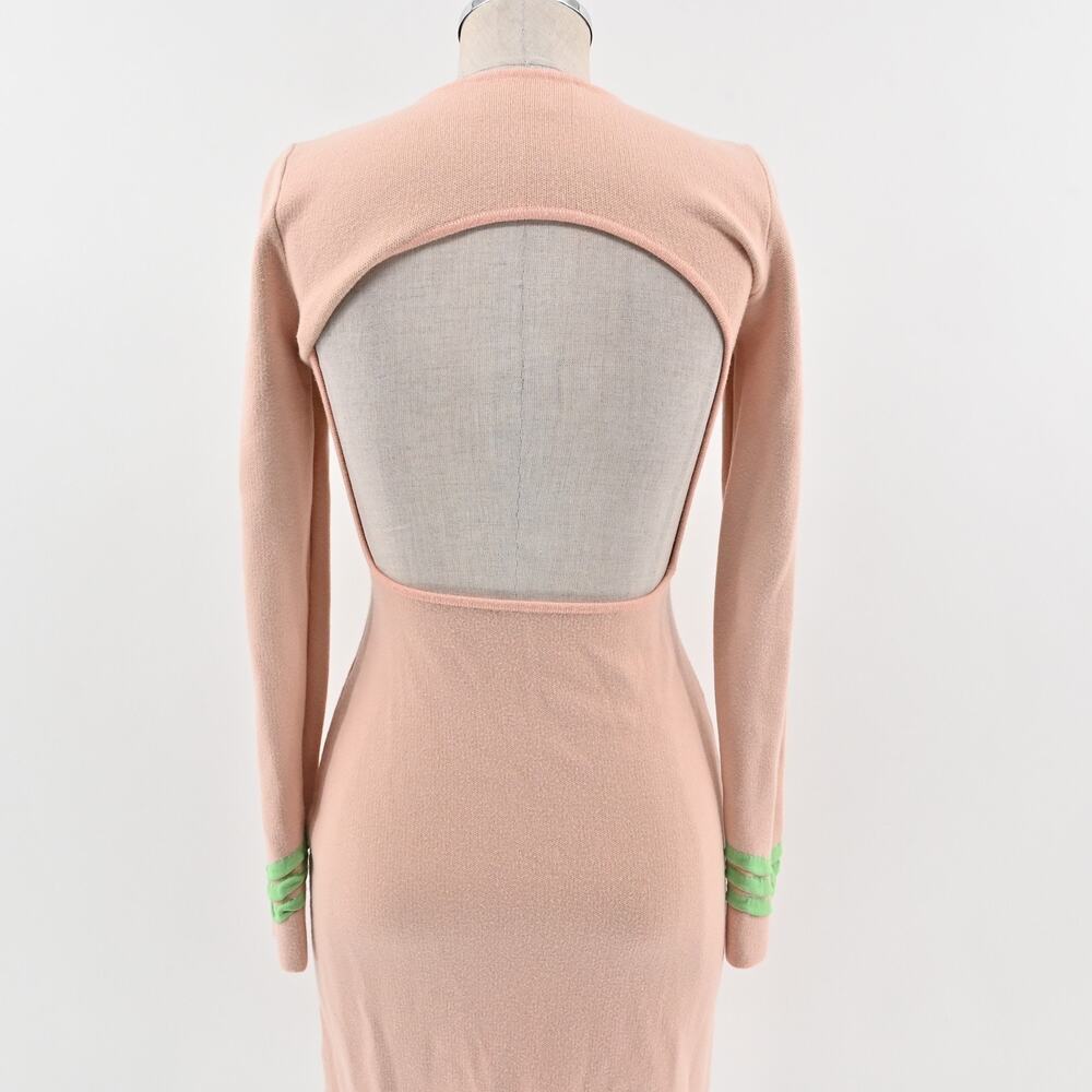 The Wolf Gang Womens Venaya Dress Size S Knit Midi Long Sleeve Open Back - Picture 2 of 15